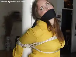 Photo of Rachel Adams in bondage.