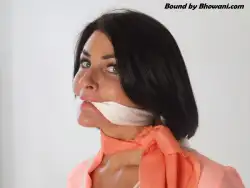 Photo of Sarah Wild in bondage.