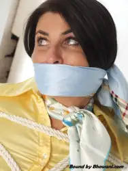 Photo of Sarah Wild in bondage.